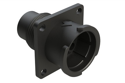 FLS012N8P03  8 Position Square Flange Receptacle, Pin, Shell Size 12, Fast Lock Coupling