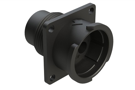 FLS014N3P03  3 Position Square Flange Receptacle, Pin, Shell Size 14, Fast Lock Coupling