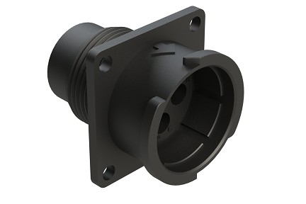 FLS014N4P03  4 Position Square Flange Receptacle, Pin, Shell Size 14, Fast Lock Coupling