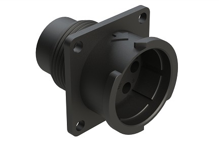 FLS014N7P03  7 Position Square Flange Receptacle, Pin, Shell Size 14, Fast Lock Coupling