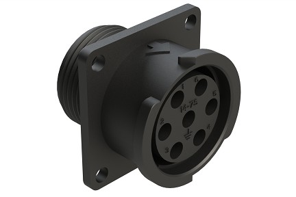 FLS014N7S03  7 Position Square Flange Receptacle, Socket, Shell Size 14, Fast Lock Coupling