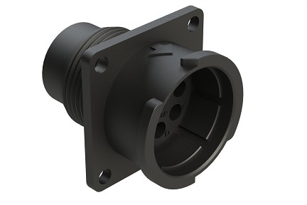 FLS014N8P03  8 Position Square Flange Receptacle, Pin, Shell Size 14, Fast Lock Coupling