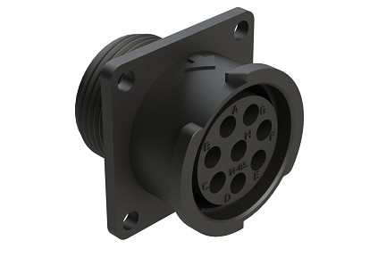 FLS014N8S03  8 Position Square Flange Receptacle, Socket, Shell Size 14, Fast Lock Coupling