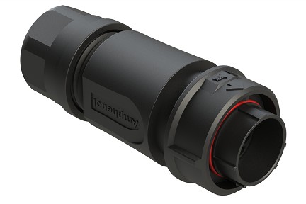 FLS6BS14N19P03  19 Position Plug, Pin, Shell Size 14, with Backshell, Cable OD Range 6.0-12.0mm, Fast Lock Coupling