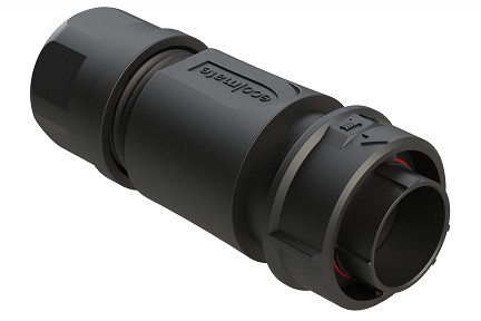 FLS6BS14N2P03  4 (2+2) Position Plug, Pin, Shell Size 14, with Backshell, Cable OD Range 6.0-12.0mm, Fast Lock Coupling