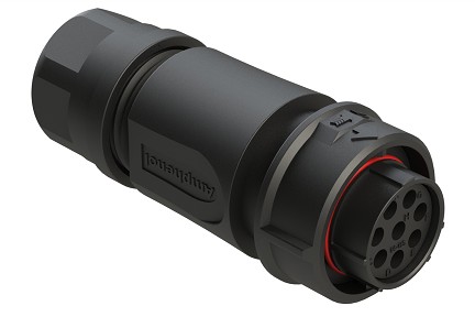 FLS6BS14N8S03  8 Position Plug, Socket, Shell Size 14,with Backshell, Cable OD Range 6.0-12.0mm, Fast Lock Coupling