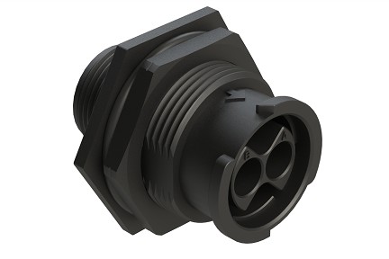 FLS712N2P03  4 (2+2) Position Jam Nut Receptacle, Pin, Shell Size 12, Fast Lock Coupling