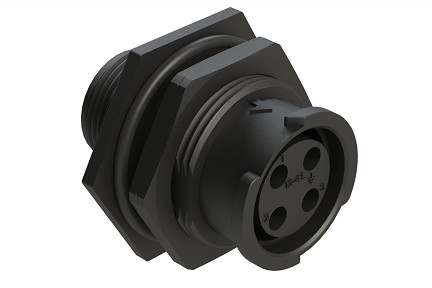 FLS712N4S03  4 Position Jam Nut Receptacle, Socket, Shell Size 12, Fast Lock Coupling