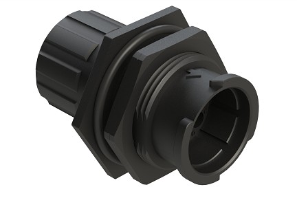 FLS712N8PHEC03  8 Position Jam Nut Receptacle, Pin, Shell Size 12, with Endcap, Fast Lock Coupling