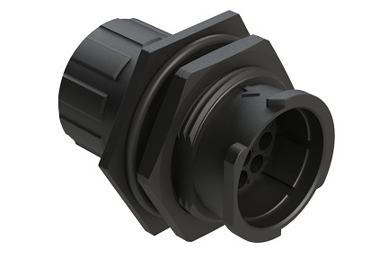 FLS714N12PHEC03  12 Position Jam Nut Receptacle, Pin, Shell Size 14, with Endcap, Fast Lock Coupling