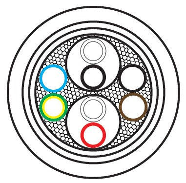 KA-56338 4/C, 16AWG 2PR, Shielded 18AWG, Overall Shielded 90°C, 600V, TYPE TC-ER, RoHS Compliant