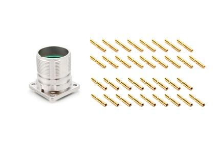 MA2LAE1700S-KIT  17 position receptacle connector kit, flange mount, Checkmate™, Quick locking, E type, clockwise insert, female, contacts included