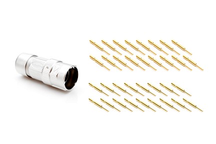 MA5CAP1700-S2-KIT  17 position straight plug connector kit, Checkmate™, P Type, counter-clockwise insert, 7.5-11.0mm cord grip, male, contacts included