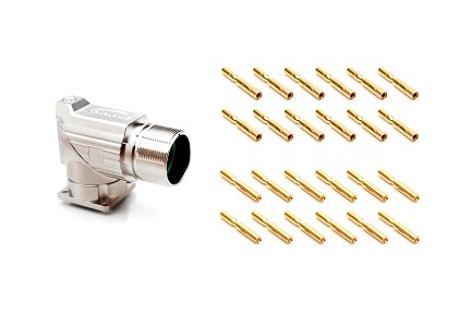 MA5RAE1201S-KIT M23, 90° rotatable Receptacle Kit, Checkmate™ Quick Locking, E type CW, 12 positions, female sockets, Standard flange (25.7x 25.7)