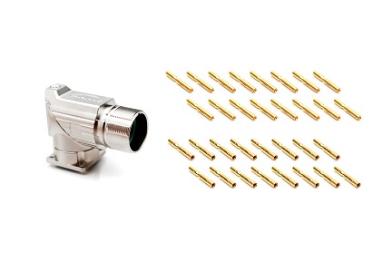 MA5RAE1601S-KIT M23, 90° rotatable Receptacle Kit, Checkmate™ Quick Locking, E type CW, 16 positions, female sockets, Standard flange (25.7x 25.7)
