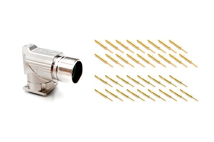 MA5RAE1702-KIT M23, 90° rotatable Receptacle Kit, Checkmate™ Quick Locking, E type CW, 17 positions, male pins, Large flange (28x 28)