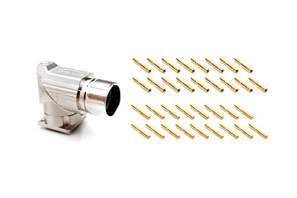 MA5RAE1702S-KIT M23, 90° rotatable Receptacle Kit, Checkmate™ Quick Locking, E type CW, 17 positions, female sockets, Large flange (28x 28)
