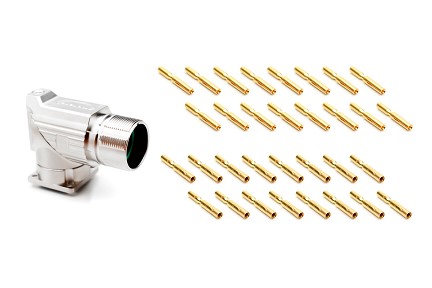 MA5RAP1601S-KIT M23, 90° rotatable Receptacle  Kit, Checkmate™ Quick Locking, P type CCW, 16 positions, female sockets, Standard flange (25.7x 25.7)