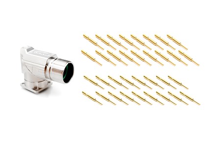 MA5RAP1701-KIT M23, 90° rotatable Receptacle Kit, Checkmate™ Quick Locking, P type CCW, 17 positions, male pins, Standard flange (25.7x 25.7)