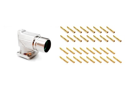 MA5RAP1702S-KIT M23, 90° rotatable Receptacle  Kit, Checkmate™ Quick Locking, P type CCW, 17 positions, female sockets, Large flange (28x 28)