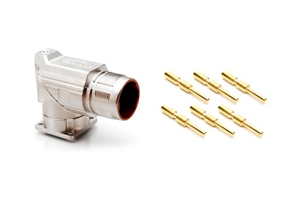 MB5RJN0602-KIT M23, 90° rotatable Receptacle Kit, Checkmate™ Quick Locking, 6 positions, male pins, Large flange (28x 28)