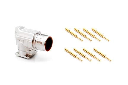 MB5RJN0801-KIT M23, 90° rotatable Receptacle Kit, Checkmate™ Quick Locking, 8 positions, male pins, Standard flange (25.7x 25.7)