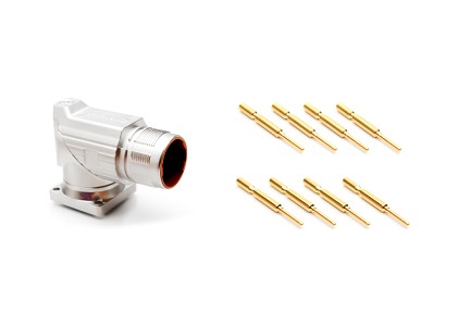 MB5RJN0802-KIT M23, 90° rotatable Receptacle Kit, Checkmate™ Quick Locking, 8 positions, male pins, Large flange (28x 28)