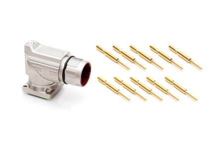MB7RJN0901-KIT M23, 90° rotatable Receptacle Kit, threaded, 9 positions, male pins, Standard flange (25.7x 25.7)