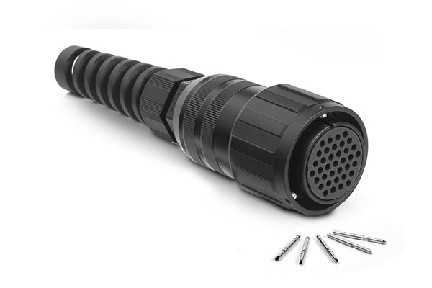 MP-4106-37S  37 Pole Heavy Duty Cable Connector, Female, Black Finish. Contacts Included