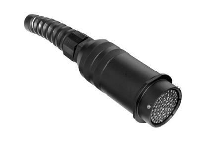 MP-6211-61S  61 Pole Heavy Duty Cable Connector, Female, PG Cable Gland, Black Finish. Gold Plated Solder Contacts Included