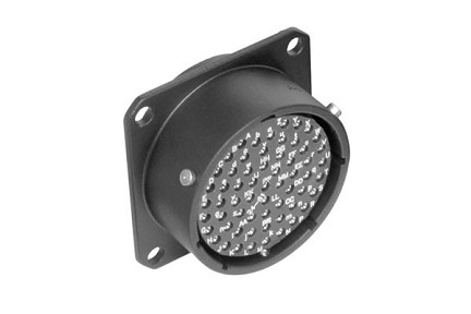 MP-6212-61S  61 Pole Heavy Duty Chassis Mount, Female, PG Cable Gland, Black Finish. Gold Plated Solder Contacts Included