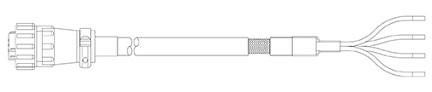 MX-P29417-Mxx Non-flex, motor power cable, 16awg, standard, flying leads . Compatible part 2090-CPWM6DF-16AAxx