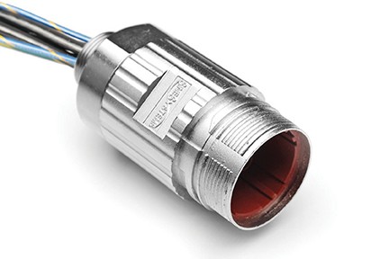 P30163-Mxxx 6 Position Receptacles featuring Checkmate™, Male Straight, M25 Adapter, 4 Contact 10AWG x 2 Conductor, 14 AWG