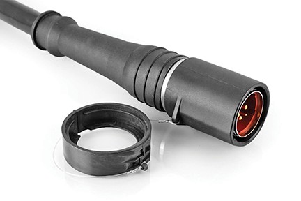 P30237-Mxxx 6 Position Single-ended Cable Assembly featuring Checkmate™, Male Straight, 8 AWG, PVC Jacket, Dual-rated, Black