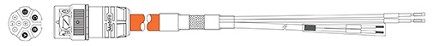 P30628-M10 Single motor cable, M23, Checkmate™, 1000V Hybrid cable with 4 power(14awg), 2 feedback (digital communication), drive-end flying leads. 10M. Compatible to 2090-CSWM1DF-14AA10