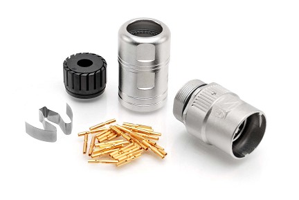 P30741-S1  16 position straight plug connector kit, Checkmate™, E Type, clockwise insert, 4.5-7.5mm cord grip, female, contacts included