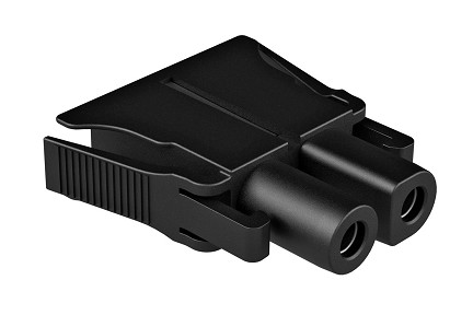 PRM0400-G4-PLG  2 Position Female Quick Connect Plug Kit. PRM Series ™, Power Rack Mount. 4.0mm Machined RADSOK® R8S Socket Contacts, Retainer Clip, Wire range 6-8AWG, 70A