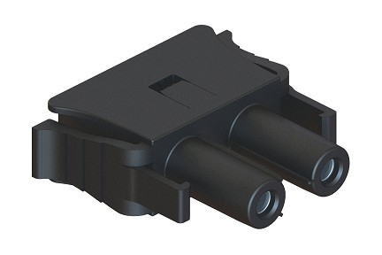 PRM2400-G2-PLG  2 Position Female Quick Connect Plug Kit.  PRM Series ™, Power Rack Mount. 2.4mm machined socket contacts and retainer clip included. Wire range 10-20AWG, 32A