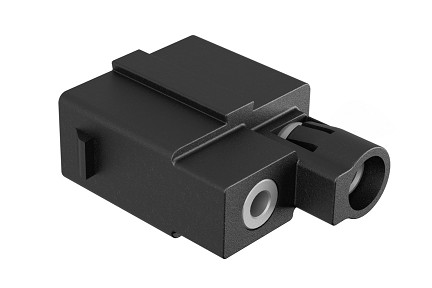 PRM2400-G2-PNL  2 Position Male  Quick Connect Receptacle Kit. PRM Series™ Quick connect in power rack mount applications. 2.4mm machined pin contacts included. Wire range 12-14 AWG, 32A