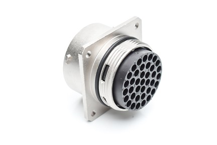 RT002235SKNH03  Receptacle, Square Flange, 35 Position, Female, Shell Size 22, Silicone Seal, IP69K