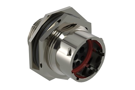 RT0714E12PNH03  Receptacle, Jam Nut, 12 (4+8) Position, Male, Shell Size 14 with Silicone Seal