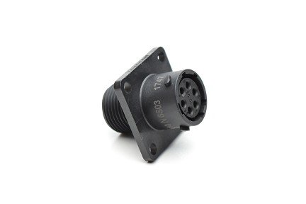RTS010N6S03 Receptacle, square flange, 6 positions, size 10, socket contact, silicone rubber seal.  Comparable to PN #UTS0106S