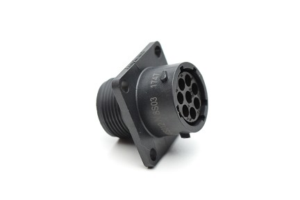 RTS012N8S03 Receptacle, square flange, 8 positions, size 12, socket contact, silicone rubber seal.  Comparable to PN #UTS0128S