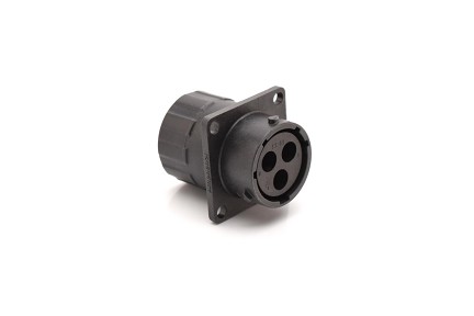 RTS014N3SHEC03  Receptacle, square flange, 3 positions, size 14, socket contact, silicone rubber seal,with endcap.  Comparable to PN #UTS0GN14GS1S