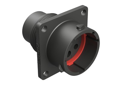 RTS014N3W4P03  Receptacle, Square Flange, 7 (3+4) Position, Female, Shell Size 14 with Silicone Seal