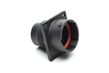 RTS016N19P03 Receptacle, square flange, 19 positions, size 16, pin contact, silicone rubber seal