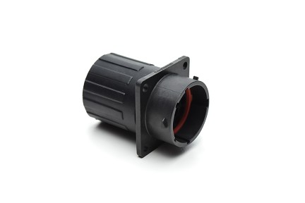 RTS016N19PHEC03 Square Flange Receptacle, 19 positions, size 16, pin contact, silicone rubber seal, endcap