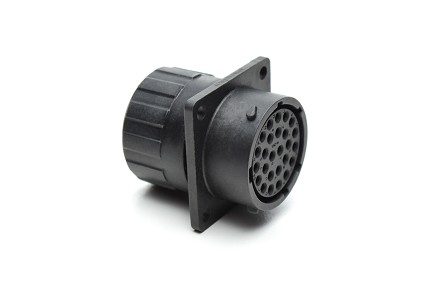 RTS016N26SHEC03  Receptacle, square flange, 26 positions, size 16, socket contact, silicone rubber seal, endcap