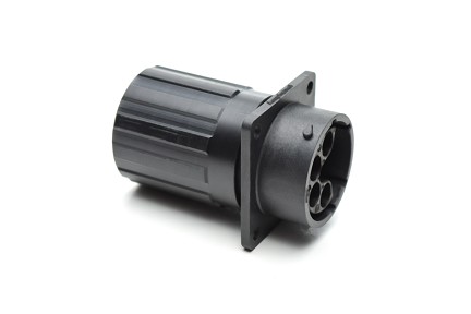RTS016N09PHEC03 Receptacle, square flange, 9 (4+5) positions, size 16, pin contact, silicone rubber seal, endcap