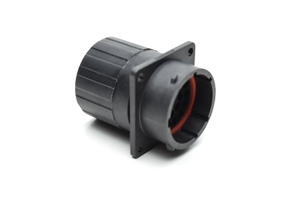 RTS018N23PHEC03 Square Flange Receptacle, 23 positions, size 18, pin contact, silicone rubber seal, end cap.  Comparable to PN #UTS0GN1823P